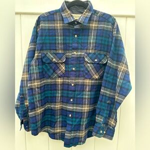 Northeast Outfitters Workwear Mens L‎ Blue Plaid Flannel shirt